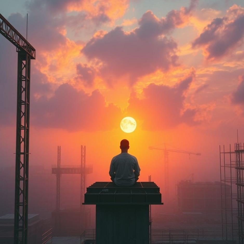 Dream : Sitting on top of a construction site in a dream