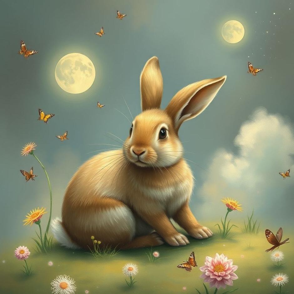 Dream : Sitting rabbit in a dream
