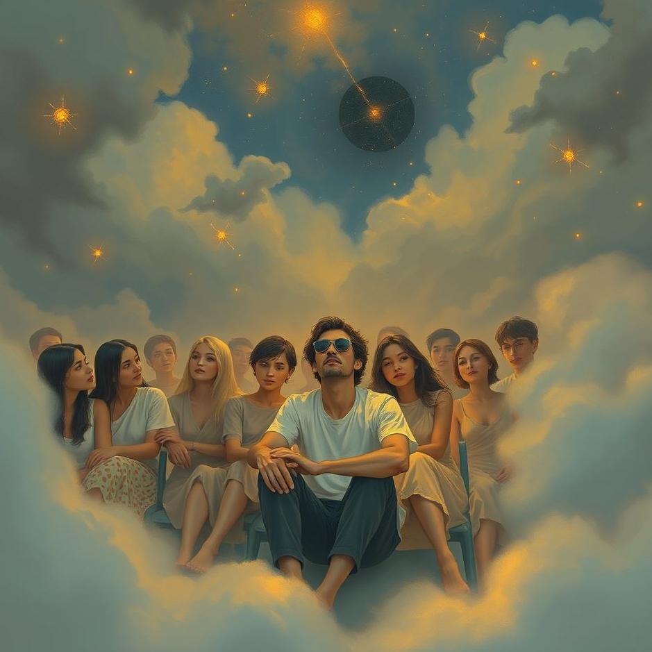 Dream : Sitting with a crowd of friends in a dream