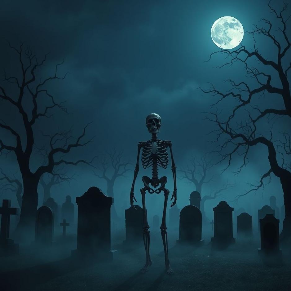 Dream : Skeleton in a cemetery in a dream