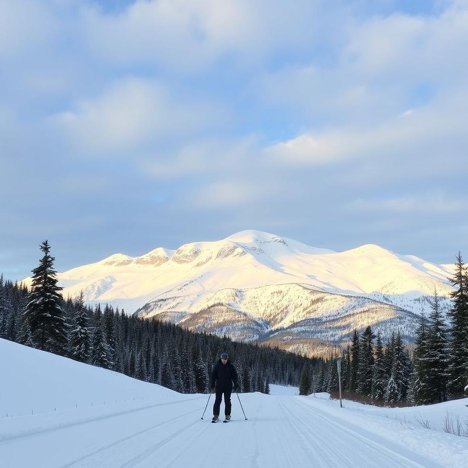Dream : Skiing on a road 
