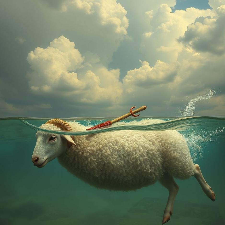 Dream : Slaughtering a lamb and swimming in a dream