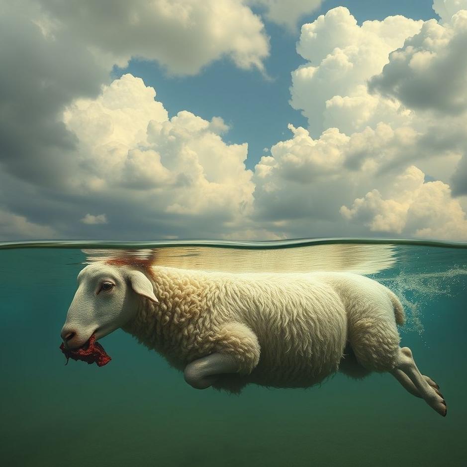 Dream : Slaughtering a sheep and swimming in a dream