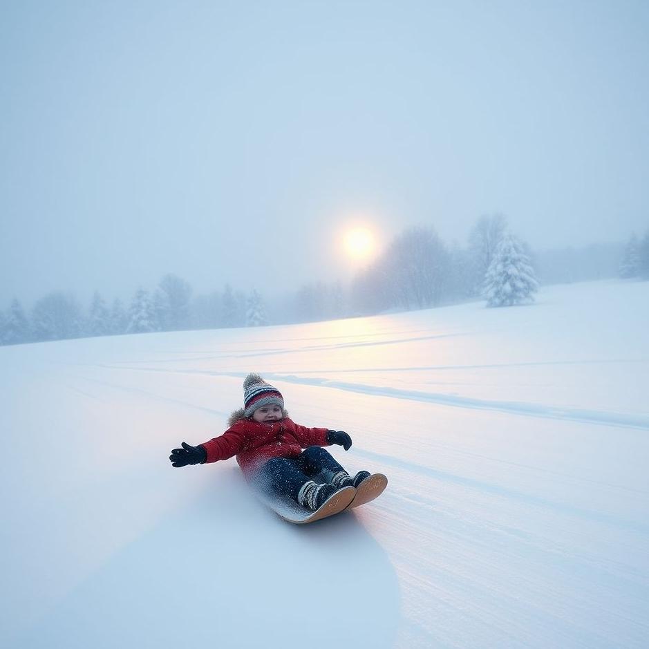 Dream : Sledding in the snow in a dream
