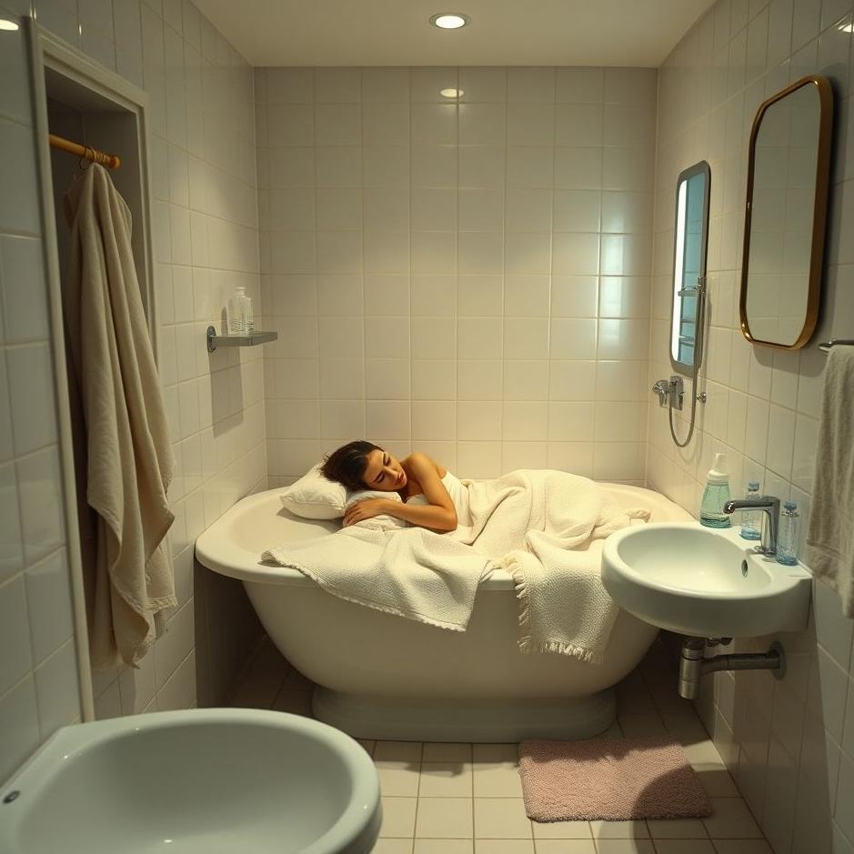 Dream : Sleeping in a bathroom