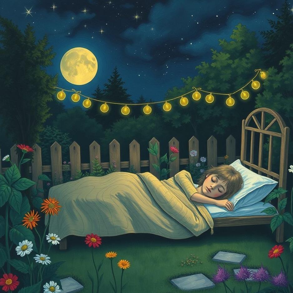 Dream : Sleeping in a garden at night in a dream
