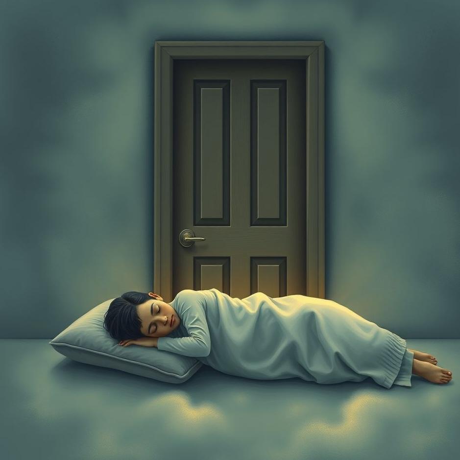 Dream : Sleeping in front of a door in a dream