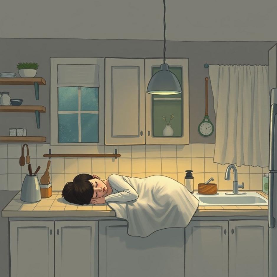 Dream : Sleeping in the kitchen in a dream