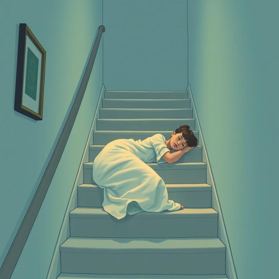 Dream : Sleeping on the stairs in a dream