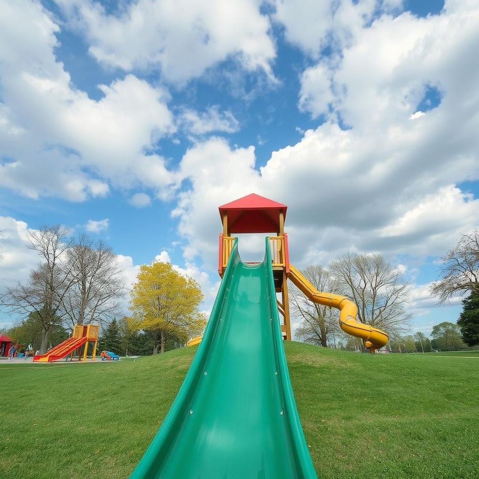 Dream : Sliding down a slide in a park in a dream
