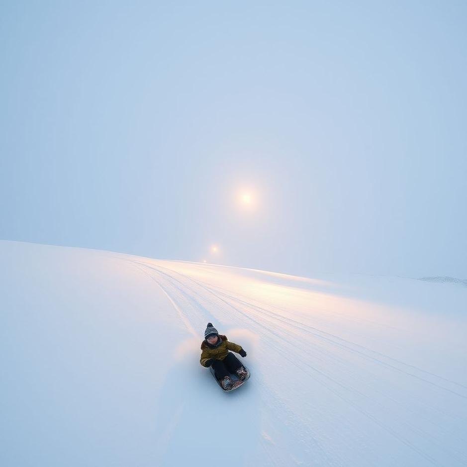 Dream : Sliding down a snowy hill in a dream