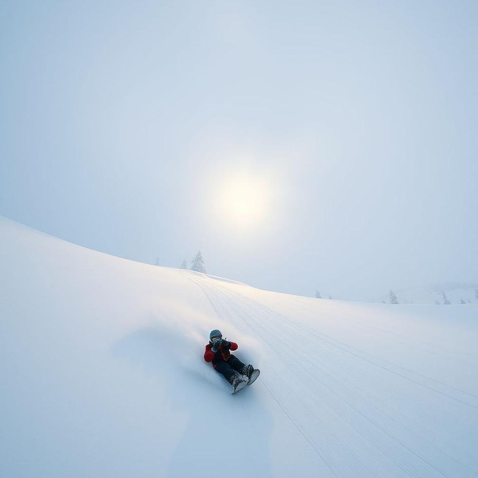 Dream : Sliding down a snowy slope in a dream