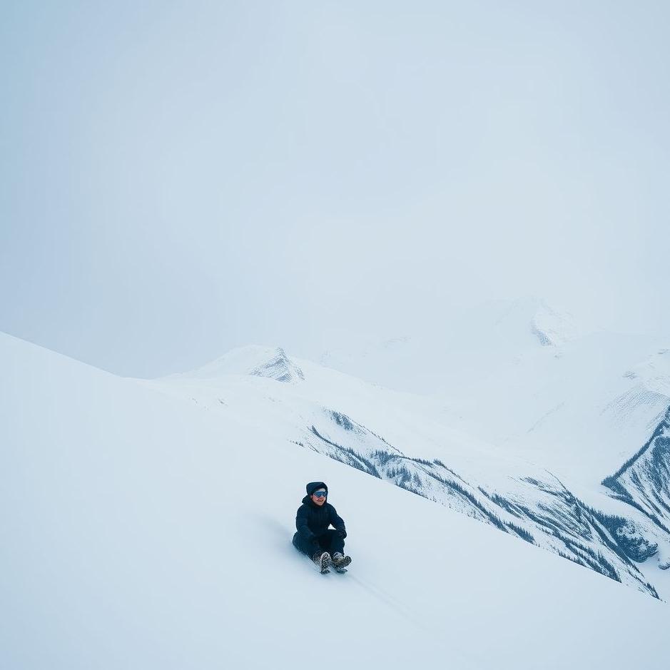 Dream : Sliding on a snowy mountain in a dream
