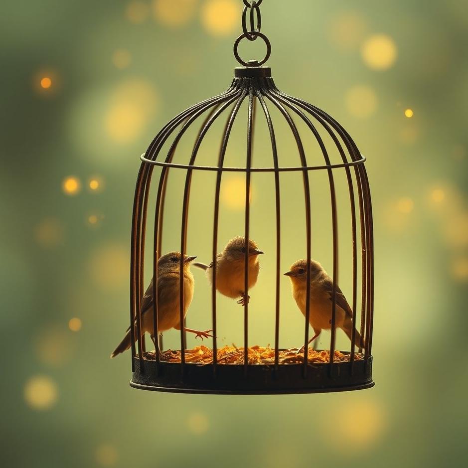 Dream : Small birds in a cage in a dream