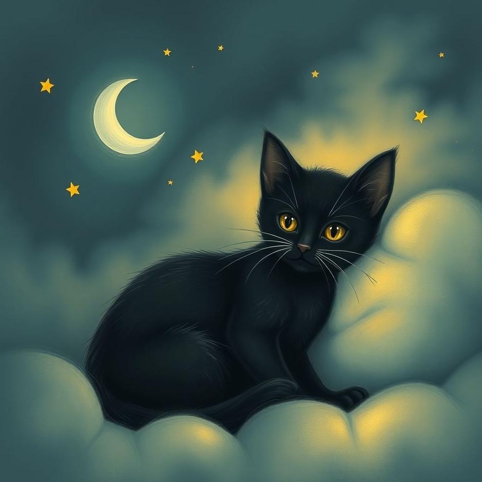 Dream : Small black cat in a dream