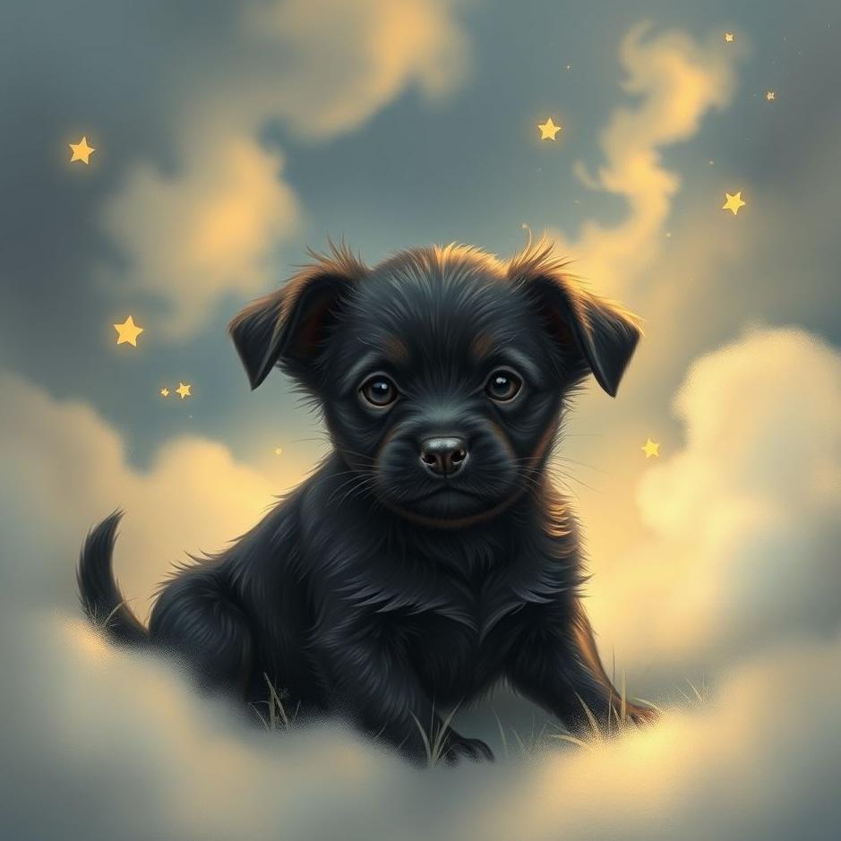 Dream : Small black puppy in a dream