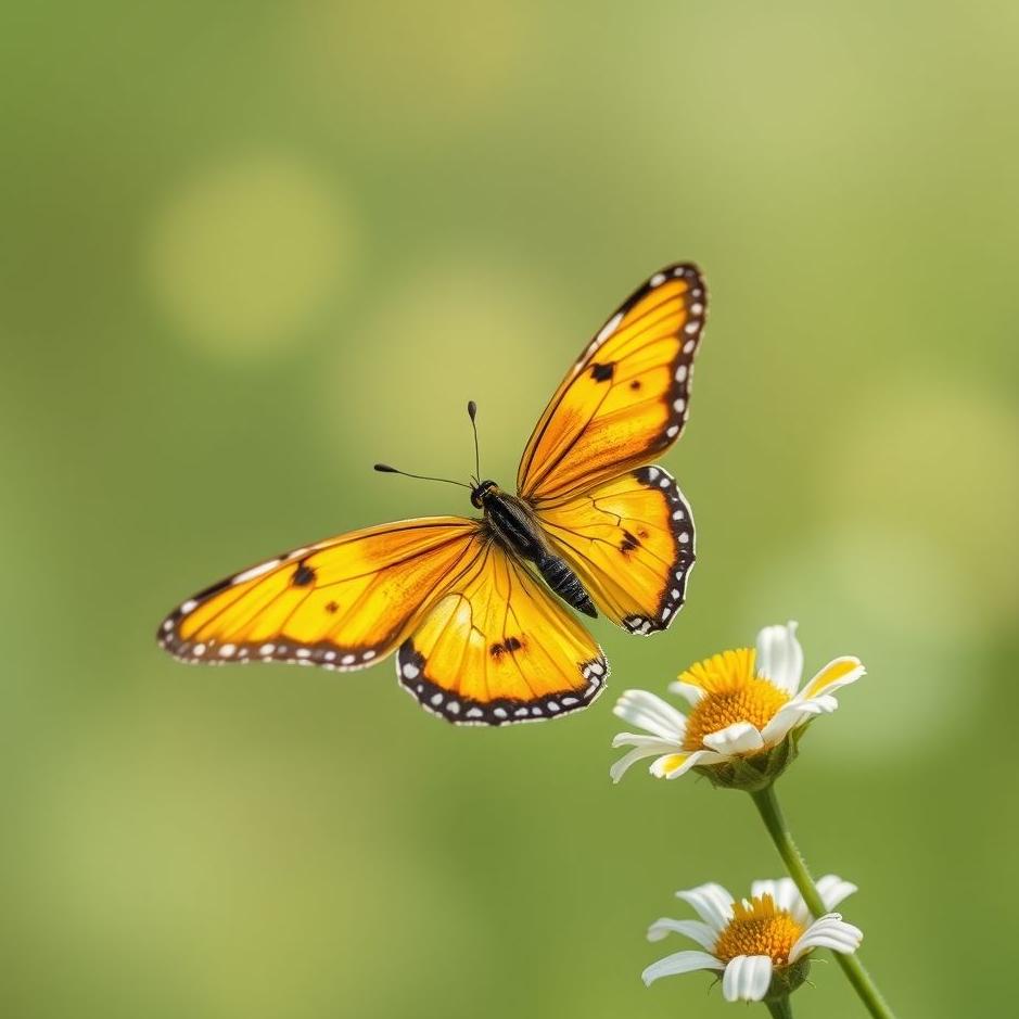 Dream : Small flying butterfly in a dream