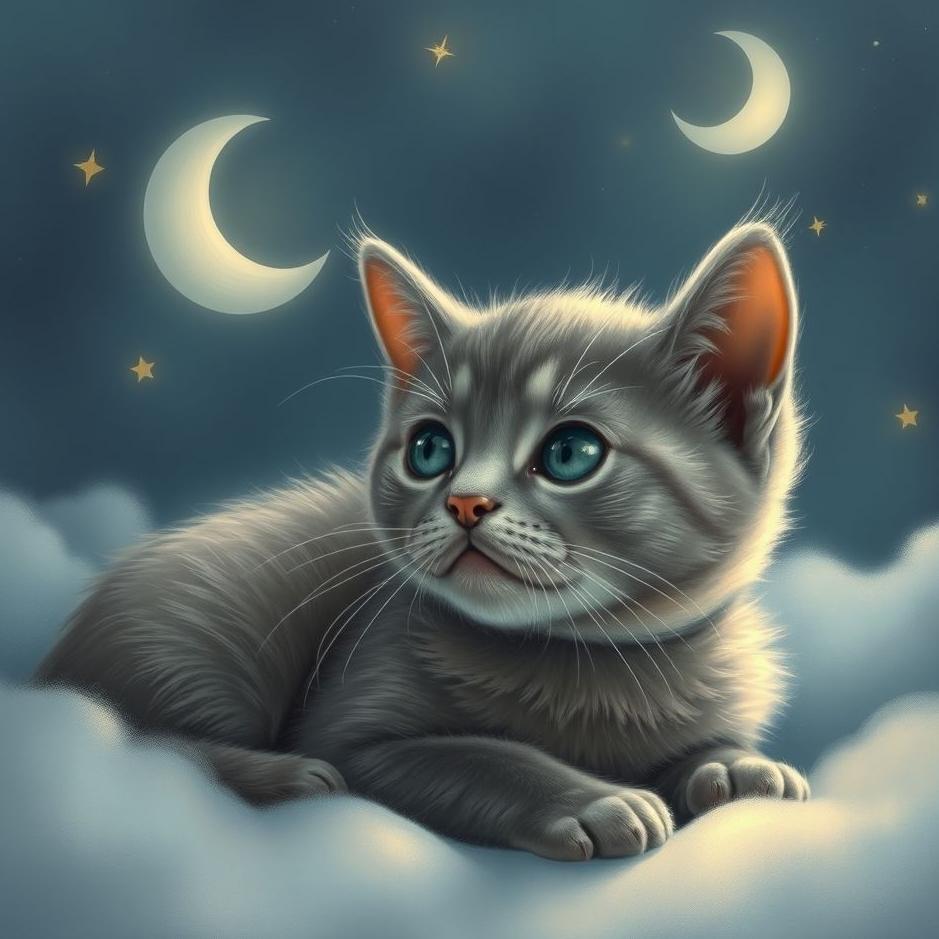 Dream : Small gray cat in a dream
