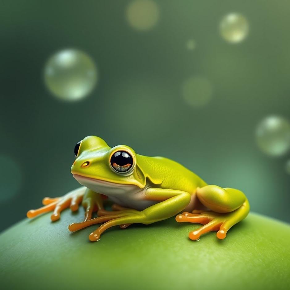 Dream : Small green frog in a dream