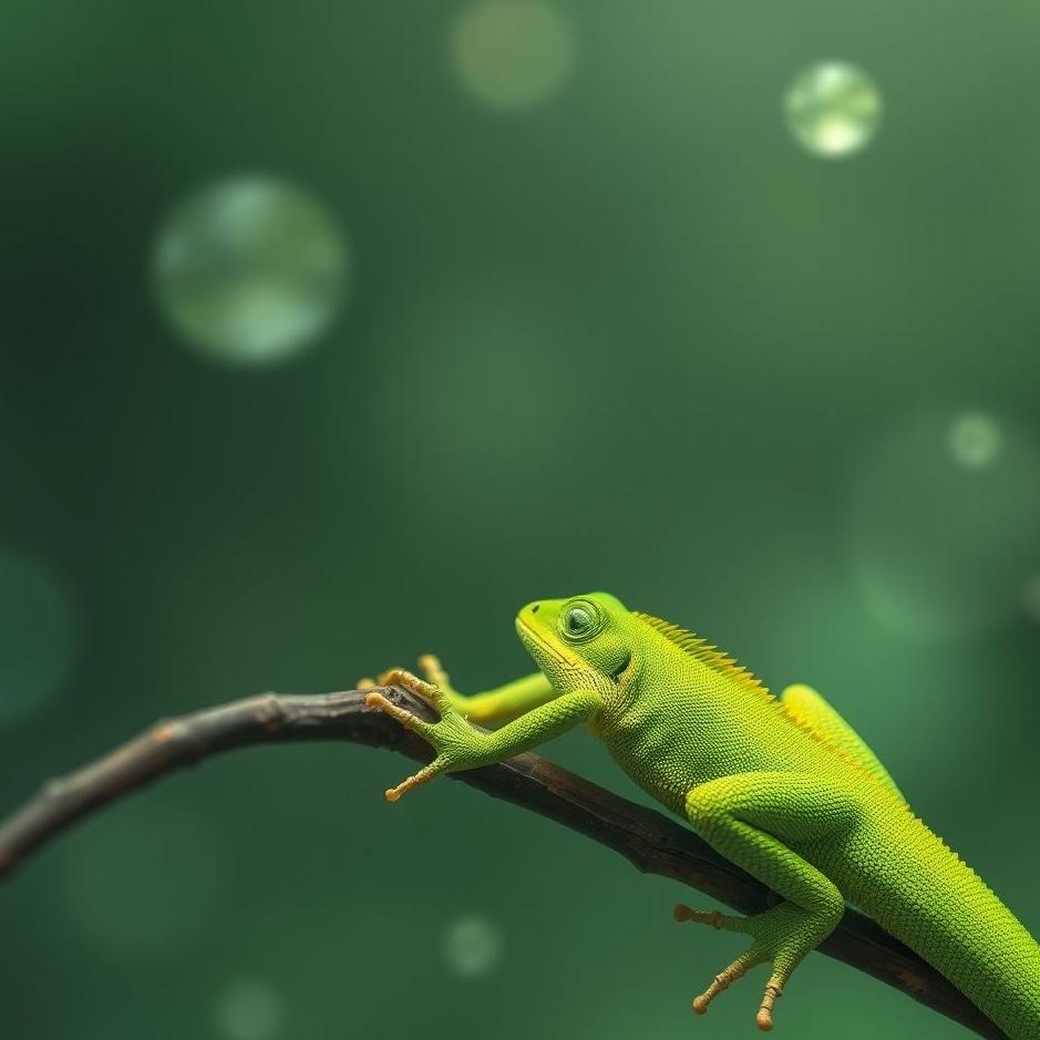 Dream : Small green lizard in a dream