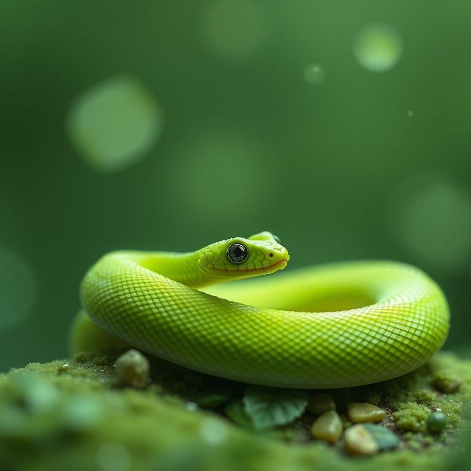 Dream : Small green snake in a dream