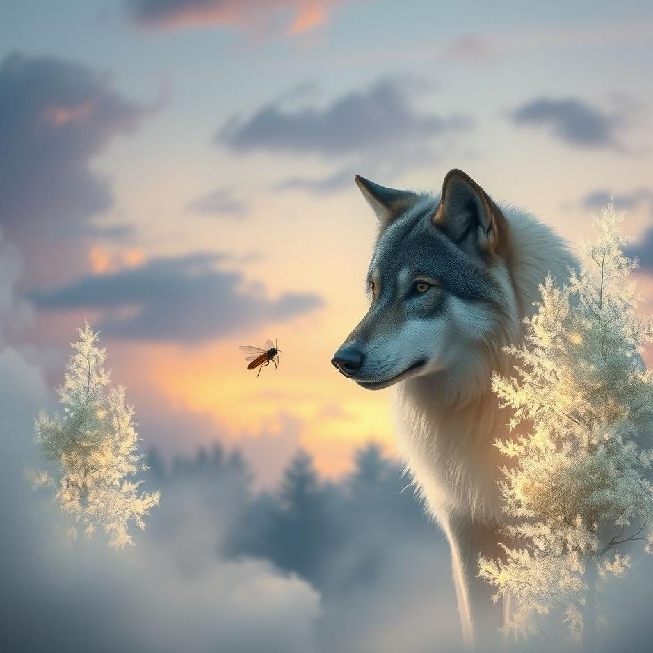 Dream : Small insect and a wolf in a dream