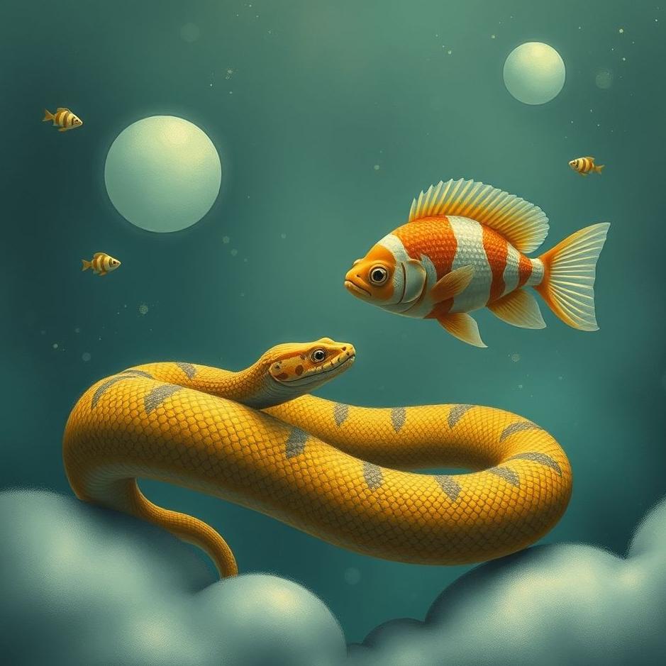 Dream : Small snake and a fish in a dream