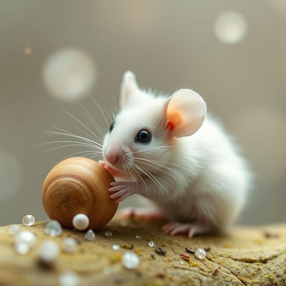Dream : Small white hazelnut mouse in a dream