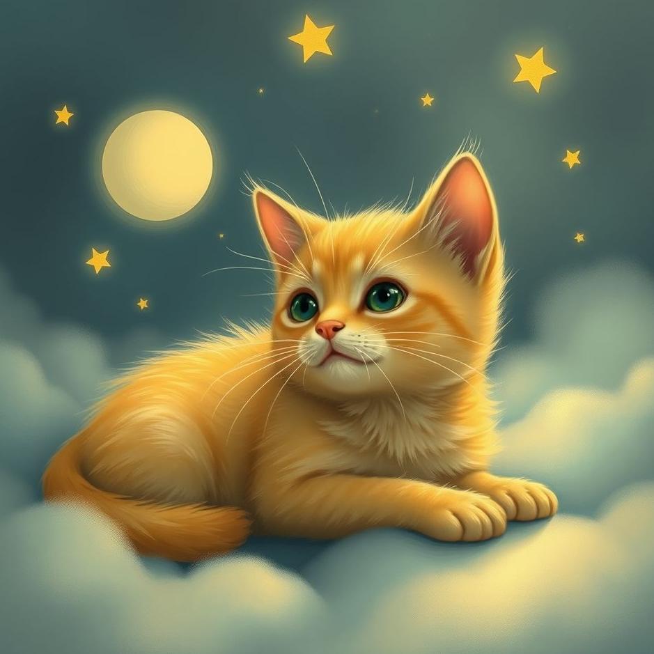 Dream : Small yellow cat in a dream