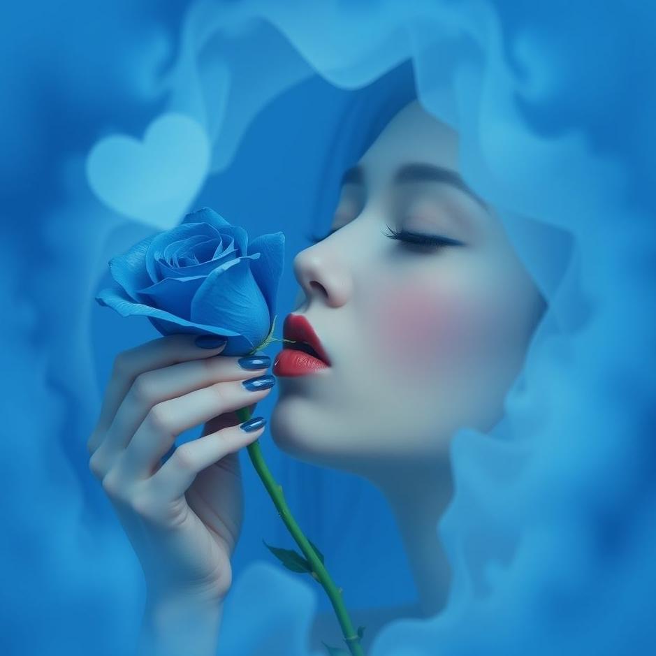 Dream : Smelling a blue rose in a dream