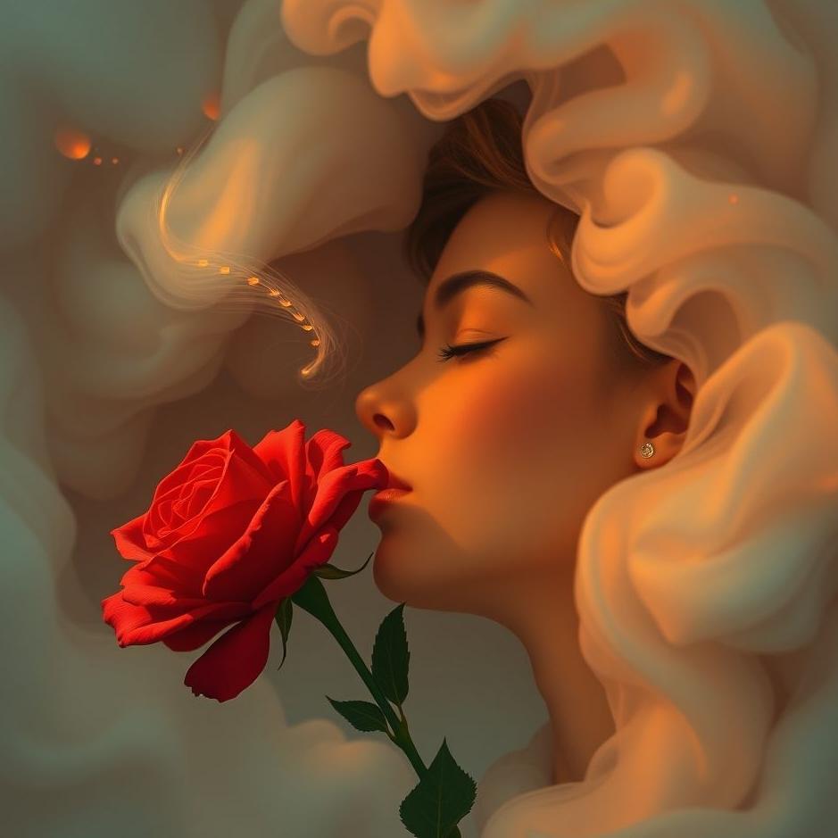 Dream : Smelling a red rose in a dream