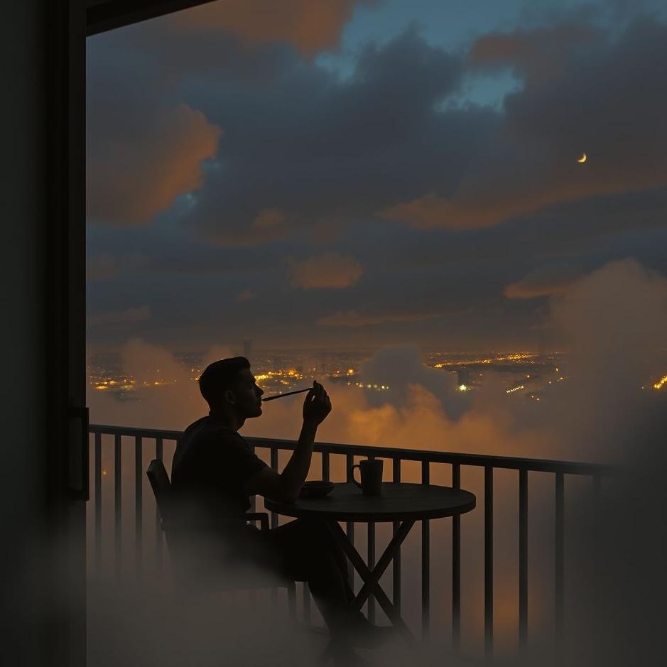 Dream : Smoking on the balcony in a dream