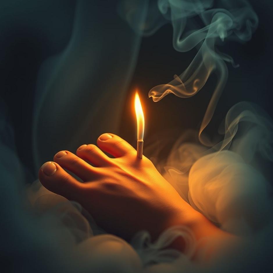 Dream : Smoking with foot in the dream