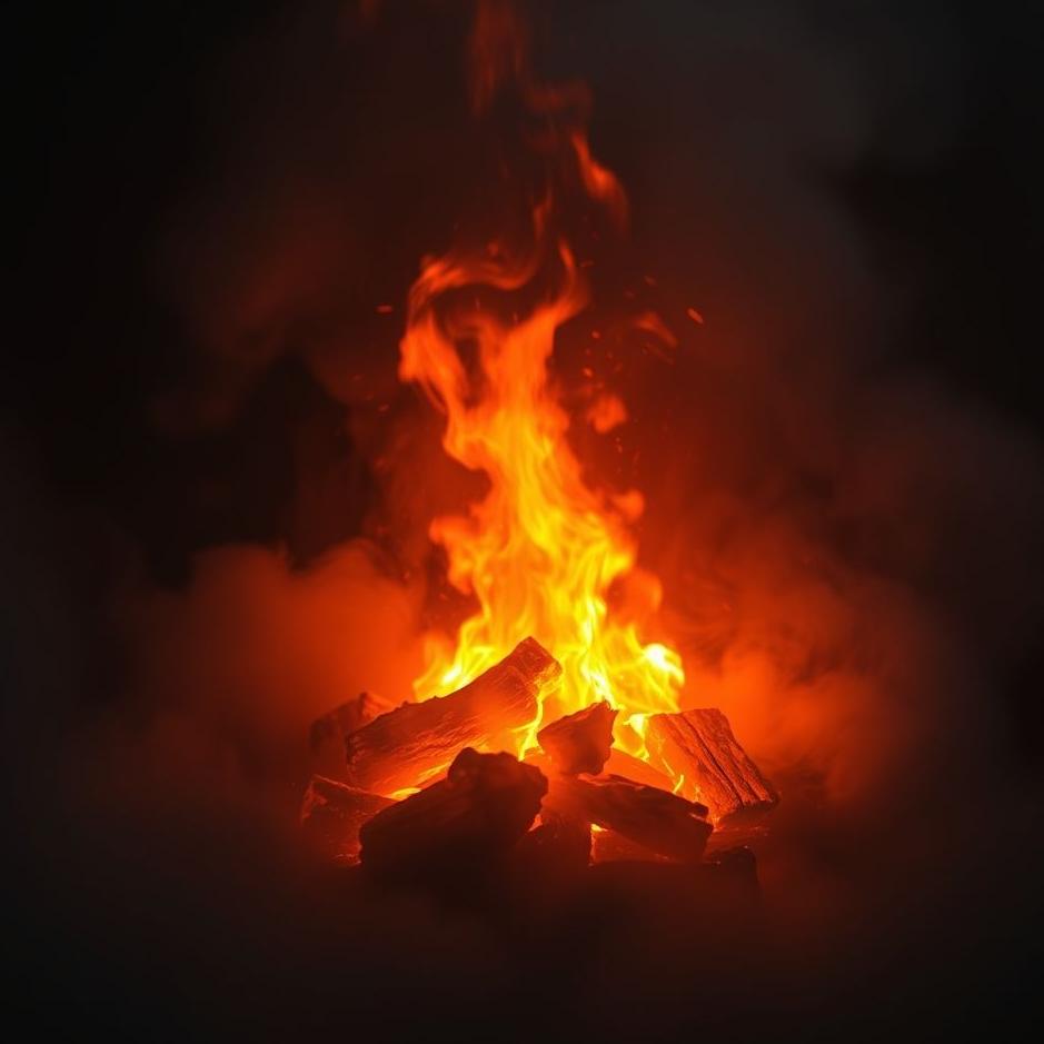 Dream : Smoldering fire in a dream