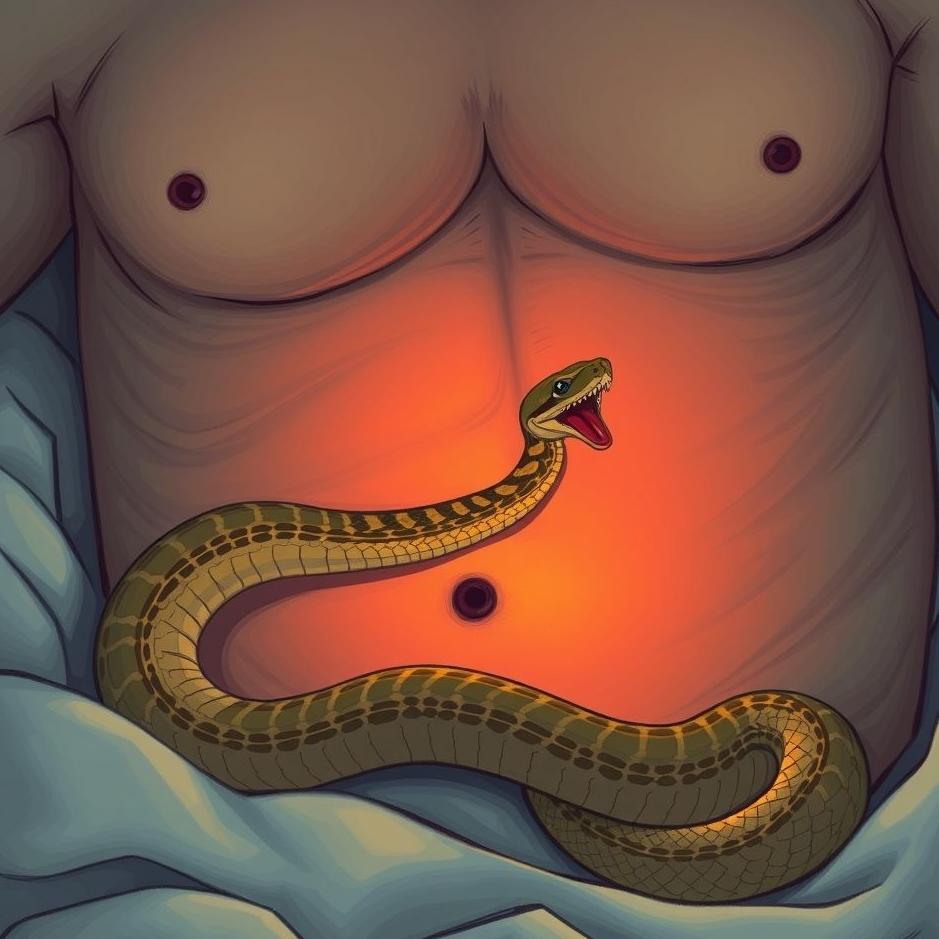 Dream : Snake bite in the stomach in a dream