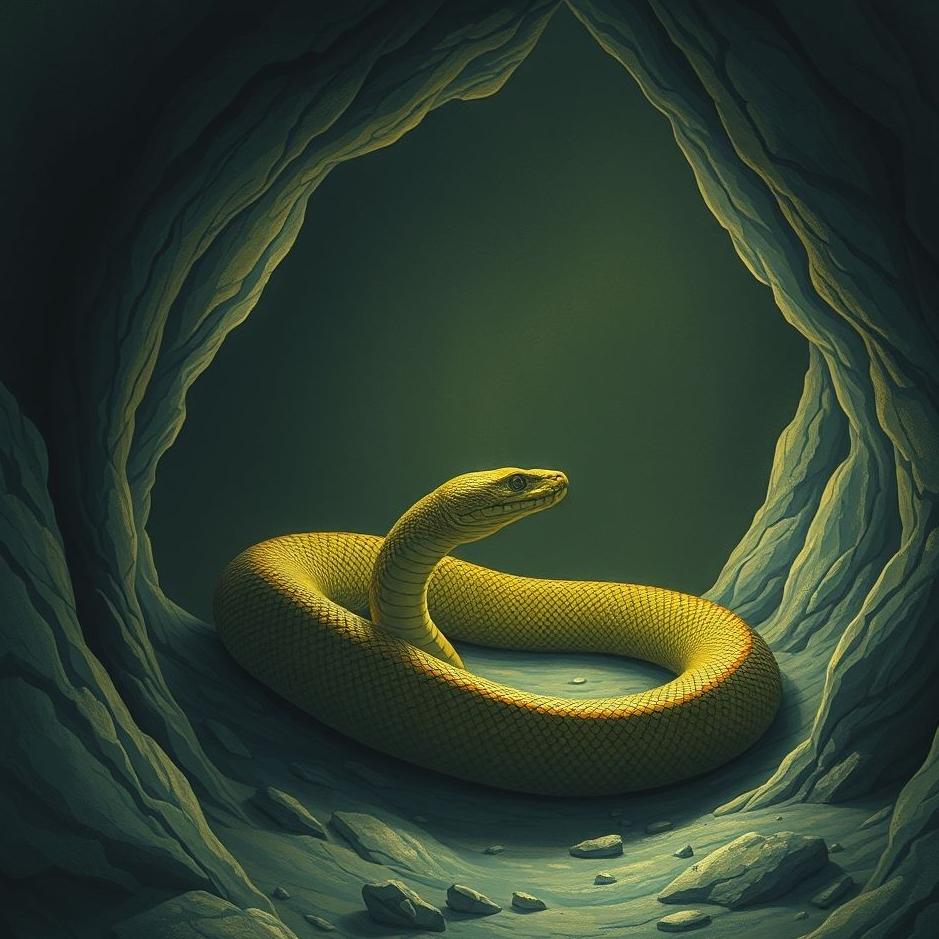 Dream : Snake in a cave in a dream
