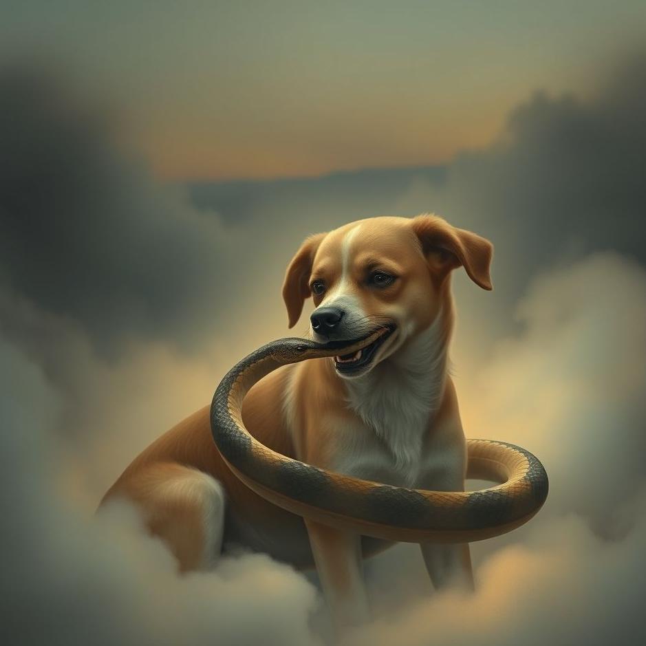 Dream : Snake in a dog's mouth in a dream