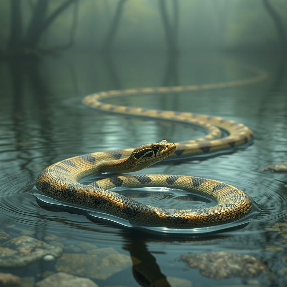 Dream : Snake in a river in a dream