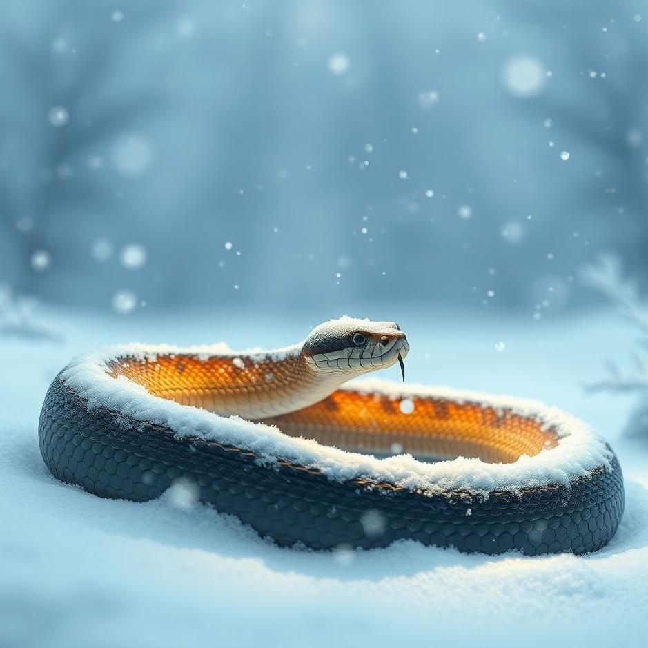 Dream : Snake in a snowy weather in a dream