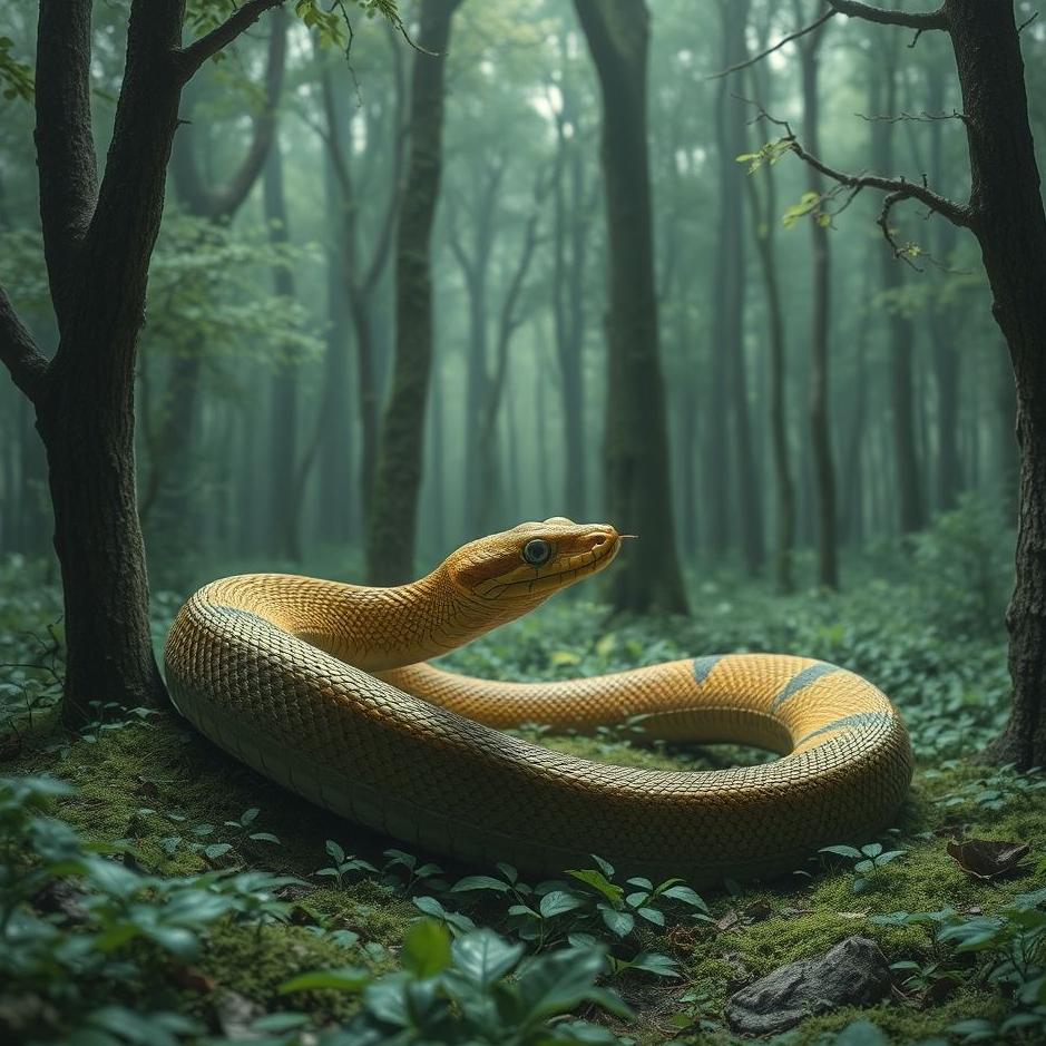 Dream : Snake in the forest in a dream