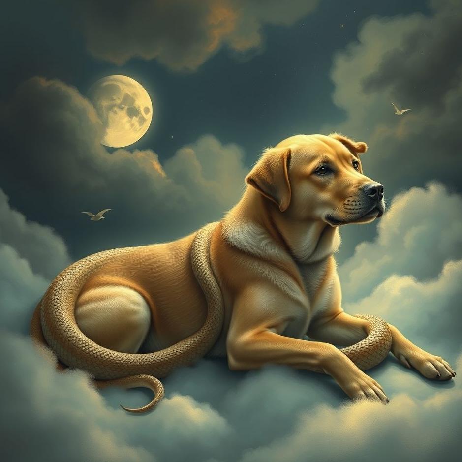 Dream : Snake on a dog in a dream