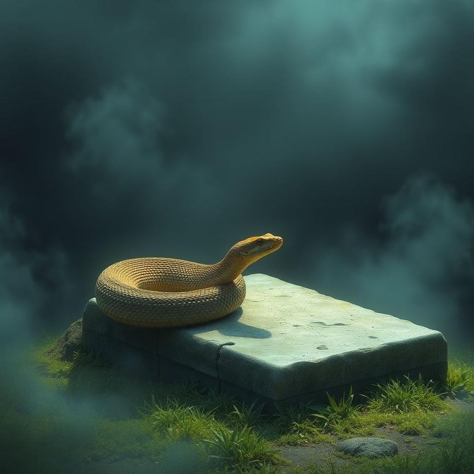 Dream : Snake on a grave in a dream