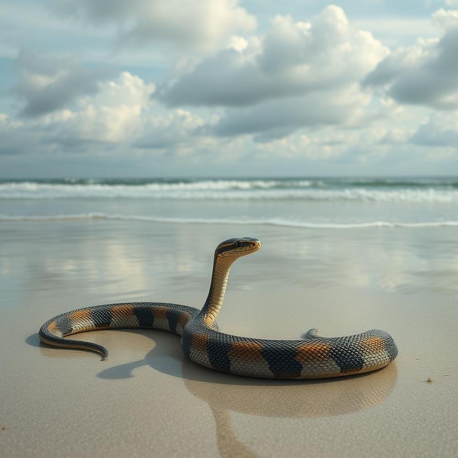 Dream : Snake on the beach in a dream