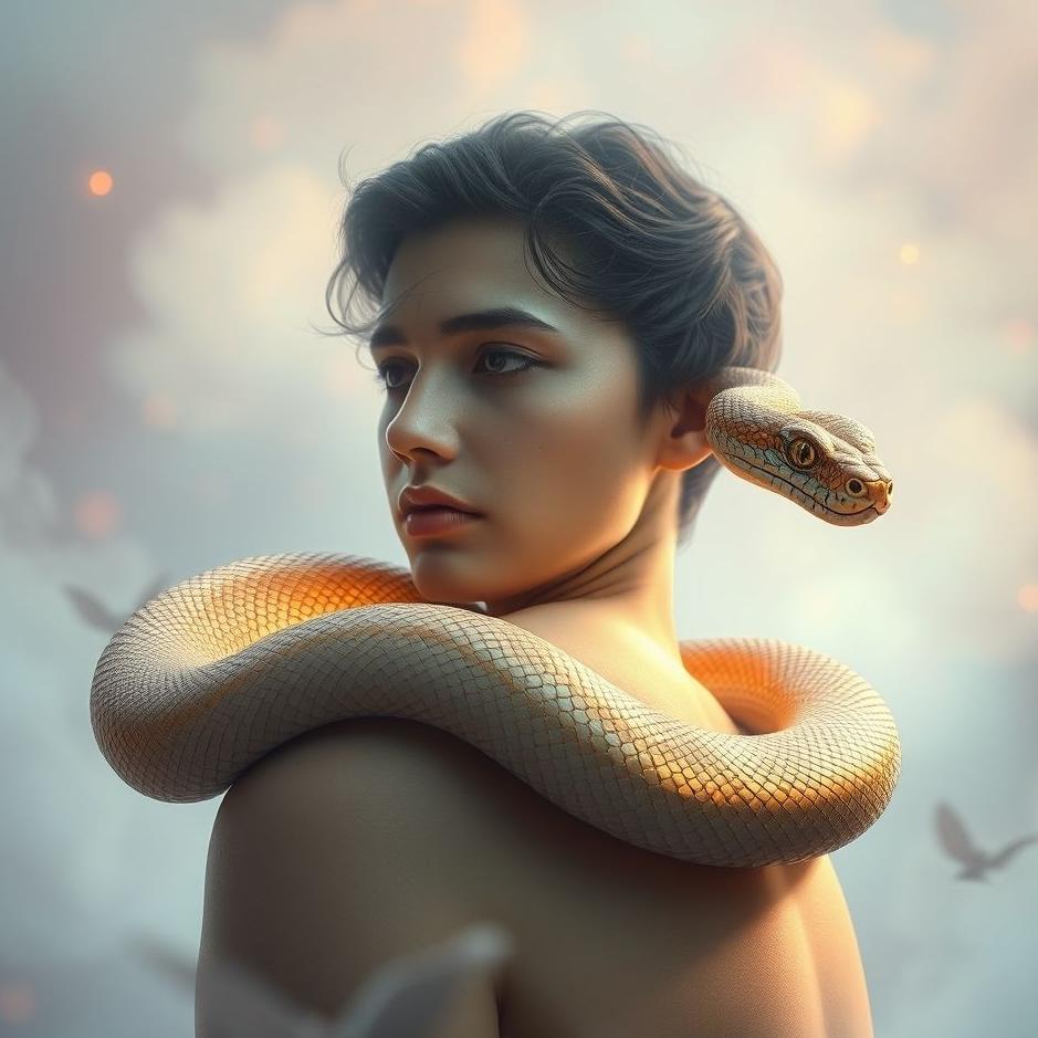 Dream : Snake on the right shoulder in a dream