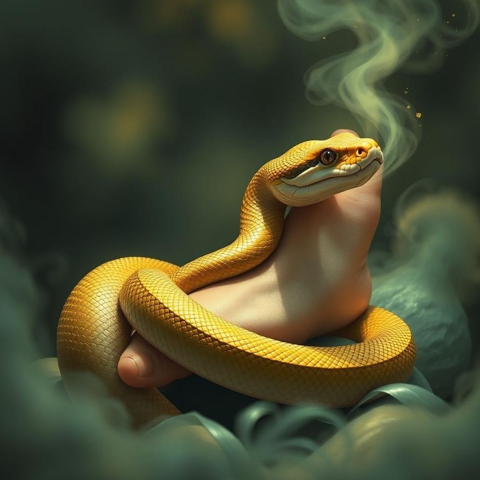 Dream : Snake wrapped around your right foot in a dream