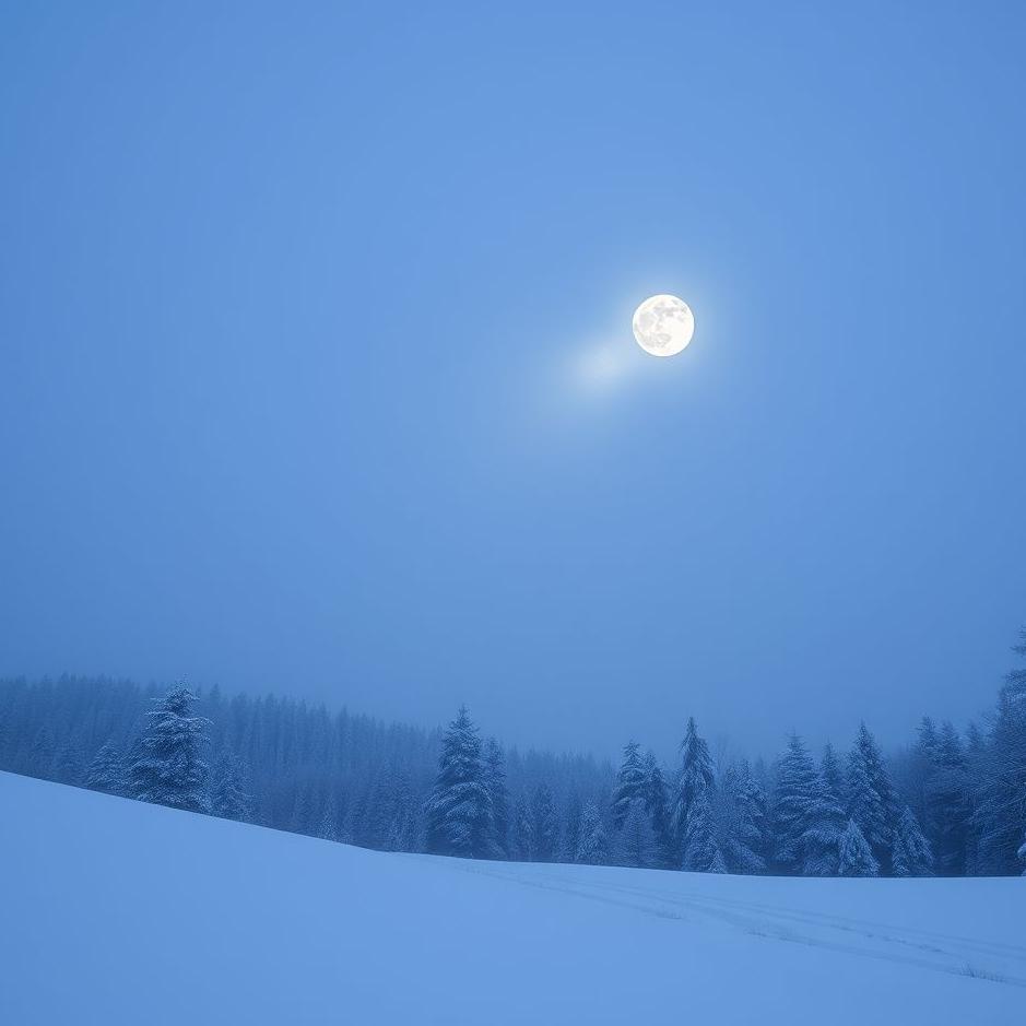 Dream : Snow and a moon in a dream