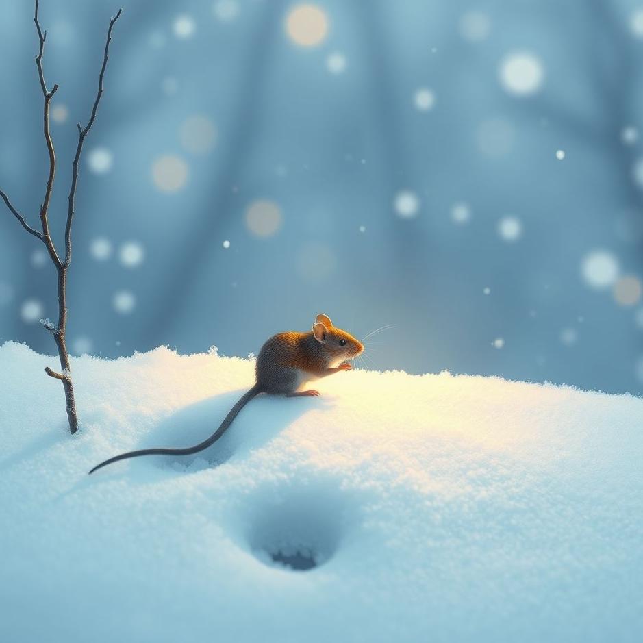 Dream : Snow and a mouse in a dream