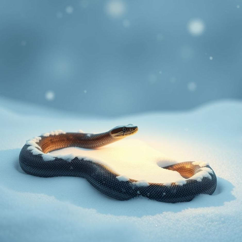 Dream : Snow and a snake in a dream