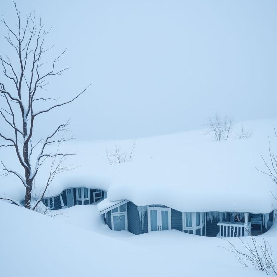 Dream : Snow and ice at home in a dream