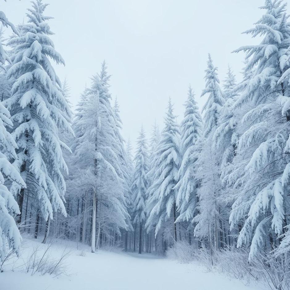 Dream : Snow-covered forest in a dream